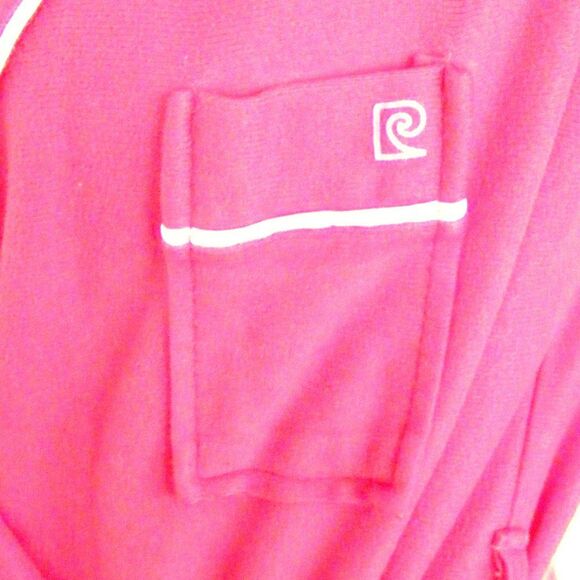PIERRE CARDIN Velour Robe, M/L, Red, Logo Pocket, Long sleeves, VINTAGE - Picture 9 of 12